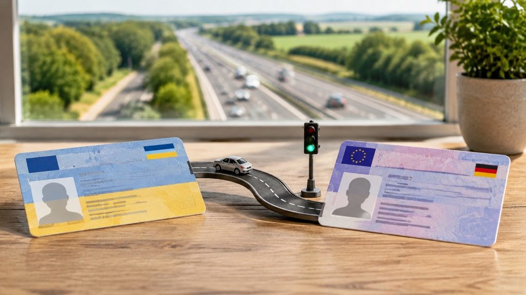 Как обменять украинское водительское удостоверение на немецкое без экзамена в Германии в 2026 году