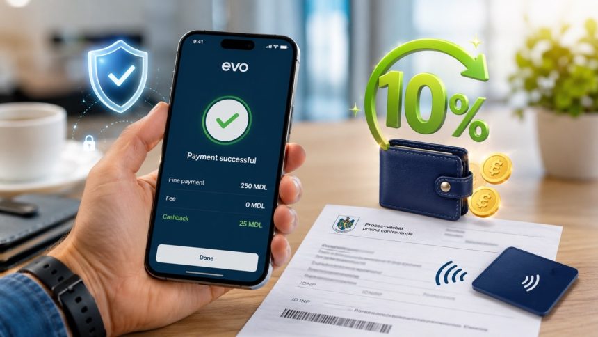Как оплатить штраф через EVO в Молдове и вернуть 10% cashback: условия Mastercard, лимит 80 леев, Apple Pay, Google Pay и инструкция.