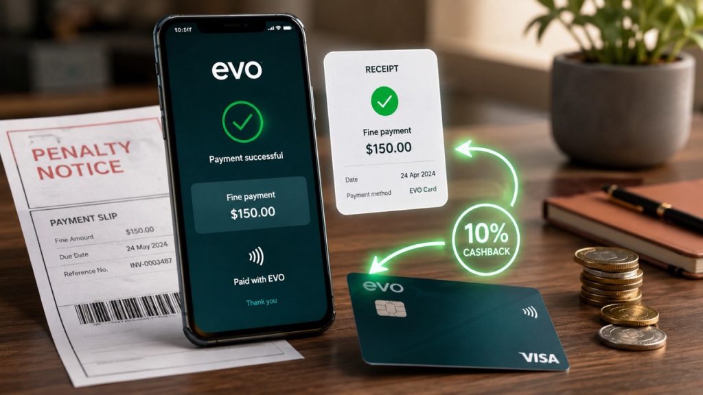 Как оплатить штраф через EVO и получить 10% cashback