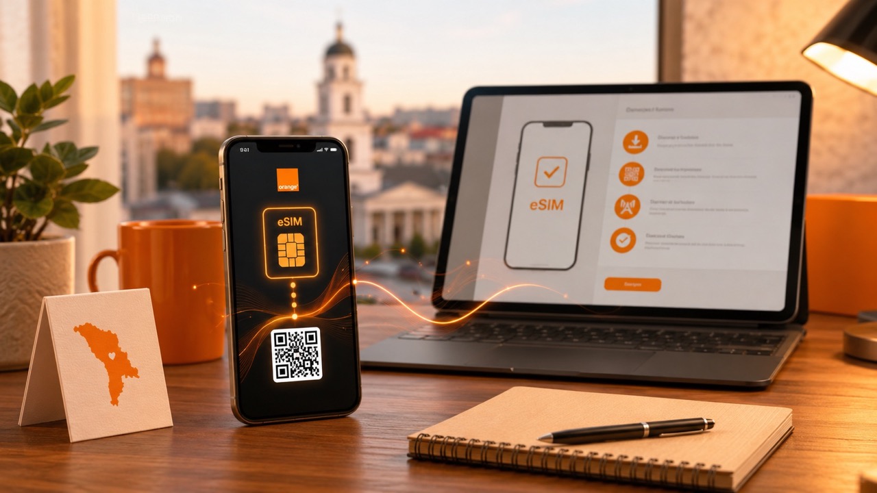 Как подключить Orange eSIM в Молдове онлайн: оформление через My Orange, QR-код и настройка eSIM на iPhone, Samsung и других Android.