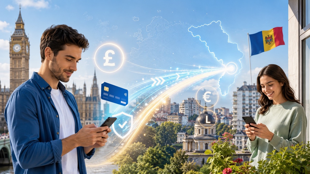 Как перевести деньги из Англии в Молдову в 2026: сравнение Wise, Remitly, Western Union, MoneyGram, банковских комиссий, курсов и сроков.