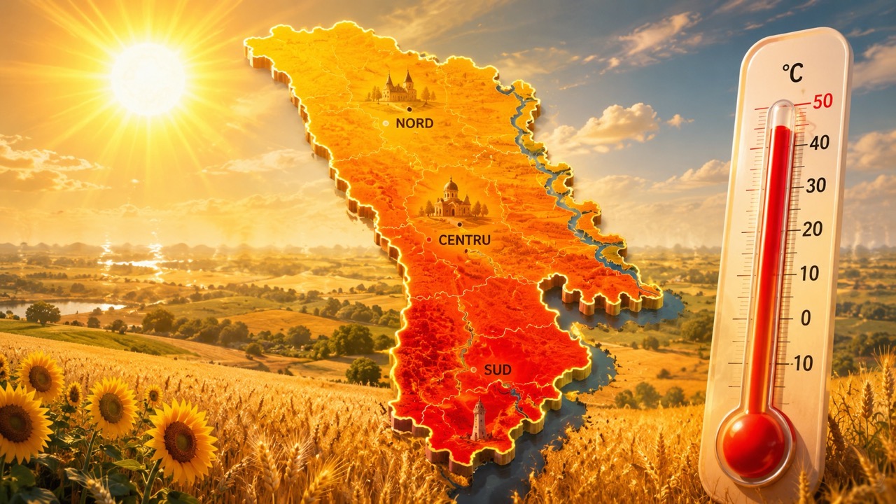 Погода в Молдове 6–8 августа 2026: жара до +38°C, прогноз для Кишинева, Бельц, Кагула и регионов, грозы, ветер и похолодание к выходным.