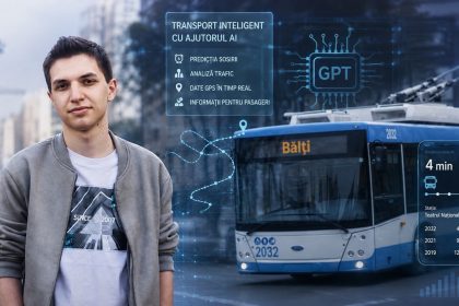 Студент из Румынии получил €60 тысяч на ИИ-платформу. Как Urban Way будет прогнозировать прибытие автобусов и троллейбусов в Бельцах.