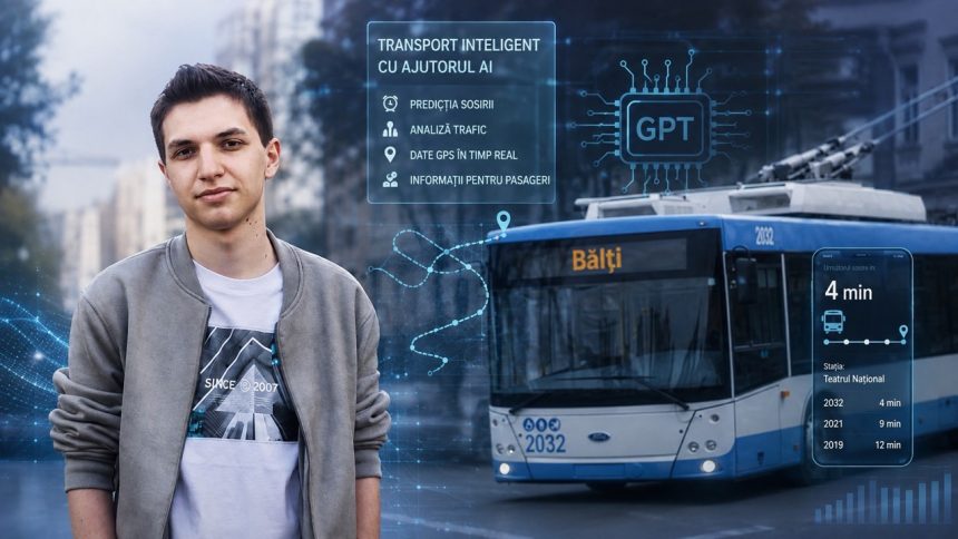 Студент из Румынии получил €60 тысяч на ИИ-платформу. Как Urban Way будет прогнозировать прибытие автобусов и троллейбусов в Бельцах.