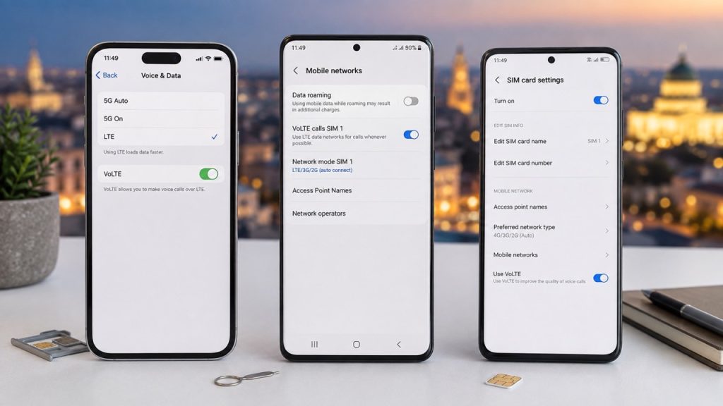 Как включить VoLTE на iPhone, Samsung и Xiaomi в Молдове в 2026 году