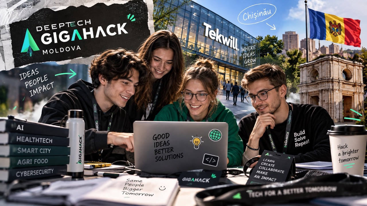 Deeptech GigaHack 2026 пройдет в Кишиневе 25–27 сентября. Узнайте, кто может участвовать, сколько стоят билеты и как попасть на хакатон.