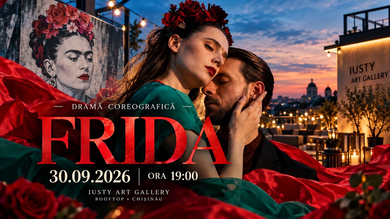 Спектакль FRIDA пройдет 30 сентября на крыше Iusty Art Gallery в Кишинёве. Узнайте адрес площадки, программу и актуальную цену билетов.