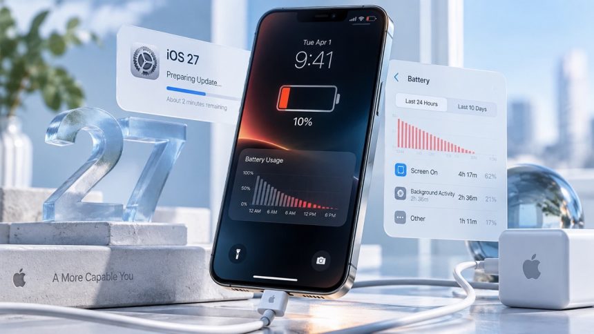 После установки iOS 27 iPhone быстро разряжается: сколько длится повышенный расход батареи, что отключить и как проверить аккумулятор.