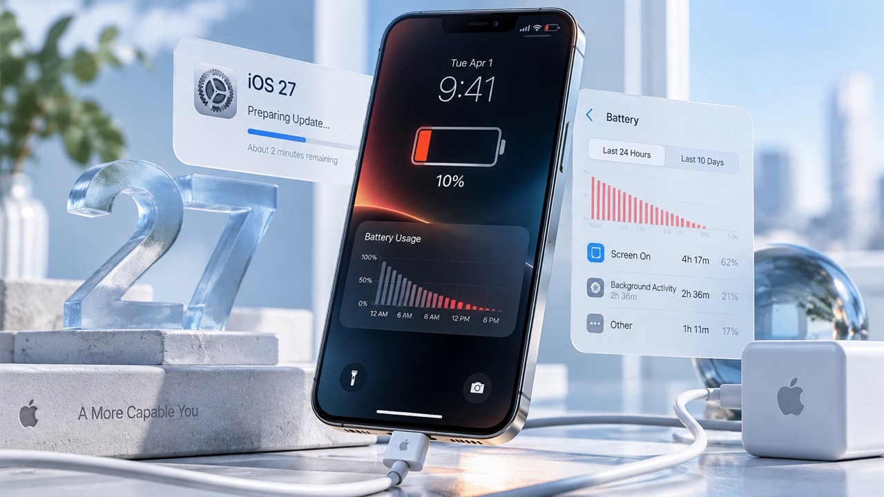 После установки iOS 27 iPhone быстро разряжается: сколько длится повышенный расход батареи, что отключить и как проверить аккумулятор.