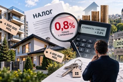 Налог на недвижимость в Молдове 2027: порог 4 млн леев, ставка 0,8% только на превышение. Расчеты для квартир и домов за 4,5, 5 и 6 млн.