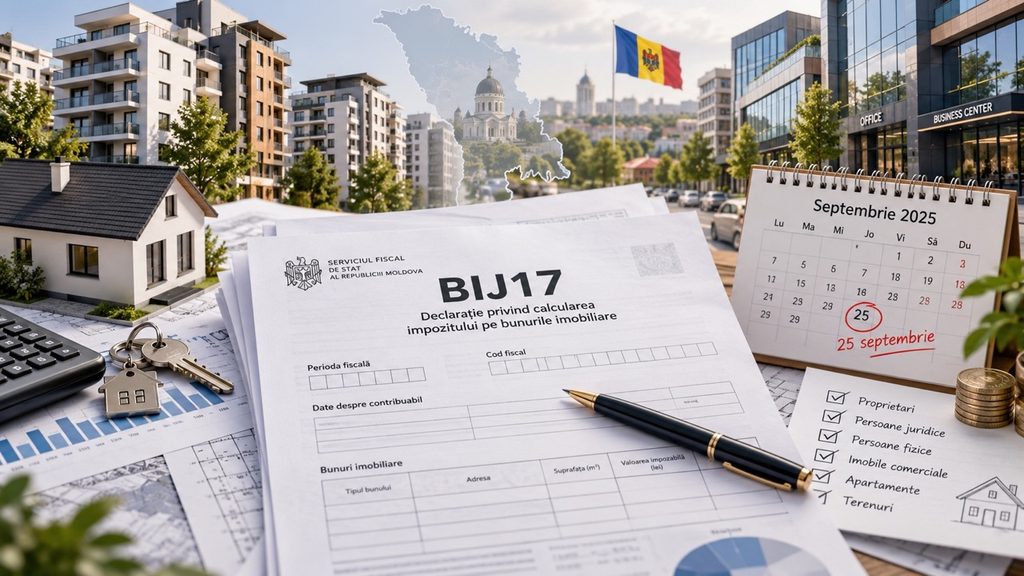 Налог на недвижимость BIJ17 до 25 сентября: кому нужно подать расчёт в Молдове