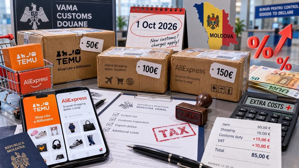 Сколько жители Молдовы заплатят за посылки Temu и AliExpress с 1 октября 2026