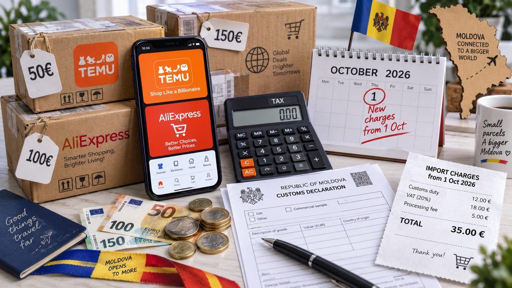 Сколько жители Молдовы заплатят за посылки Temu и AliExpress с 1 октября 2026