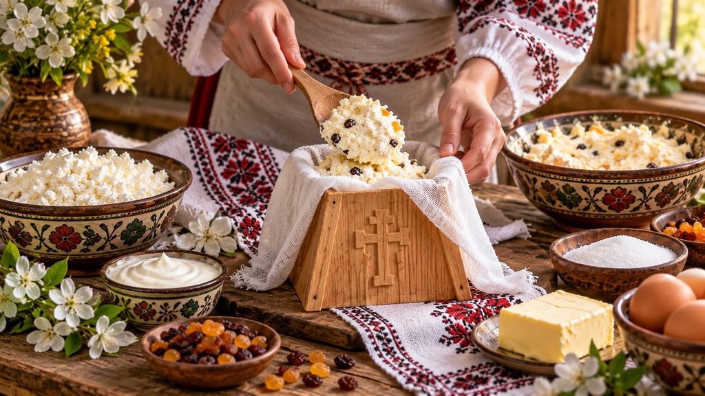Пасха творожная по-молдавски с изюмом и орехами: простой рецепт