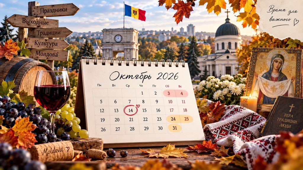 Какие праздники и выходные будут в Молдове в октябре 2026 года