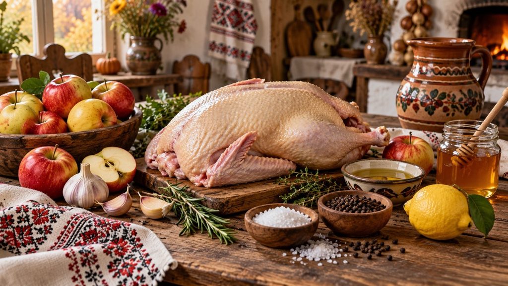 Запечённая утка с яблоками по-молдавски: классический рецепт