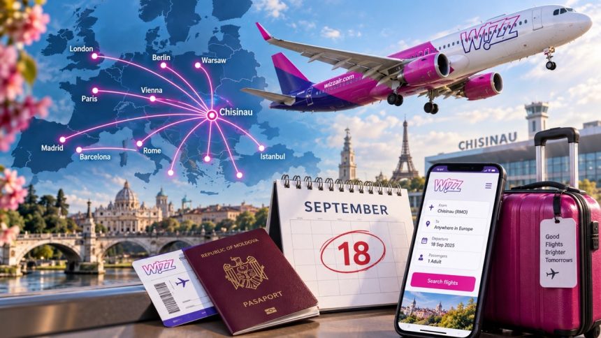 Wizz Air расширяет рейсы из Кишинёва с 18 сентября: направления, частота полётов, дни вылета, ручная кладь и правила багажа.