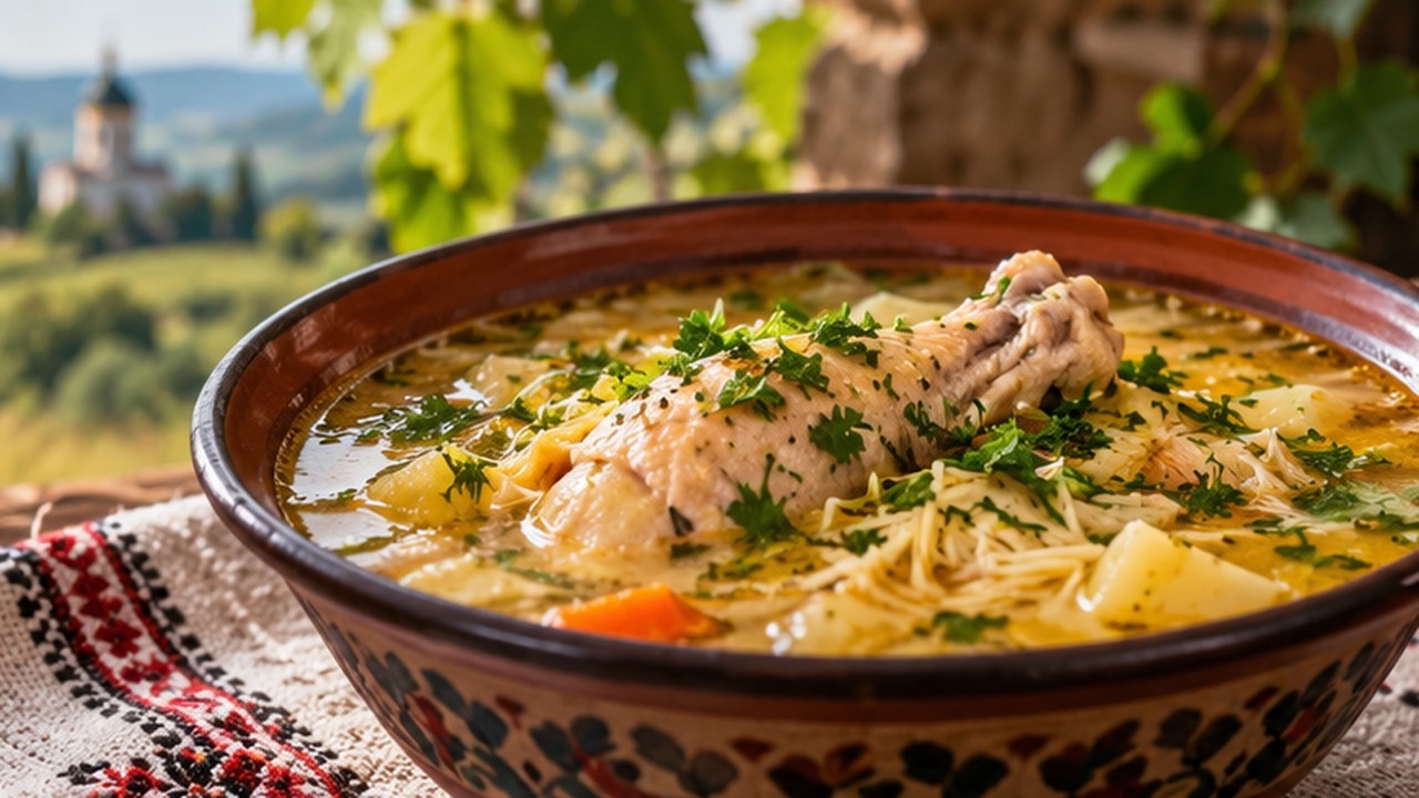 Зама куриная по-молдавски: рецепт с домашней лапшой, кислым боршом и зеленью. Ингредиенты на 4–6 порций, КБЖУ, замены, подача.