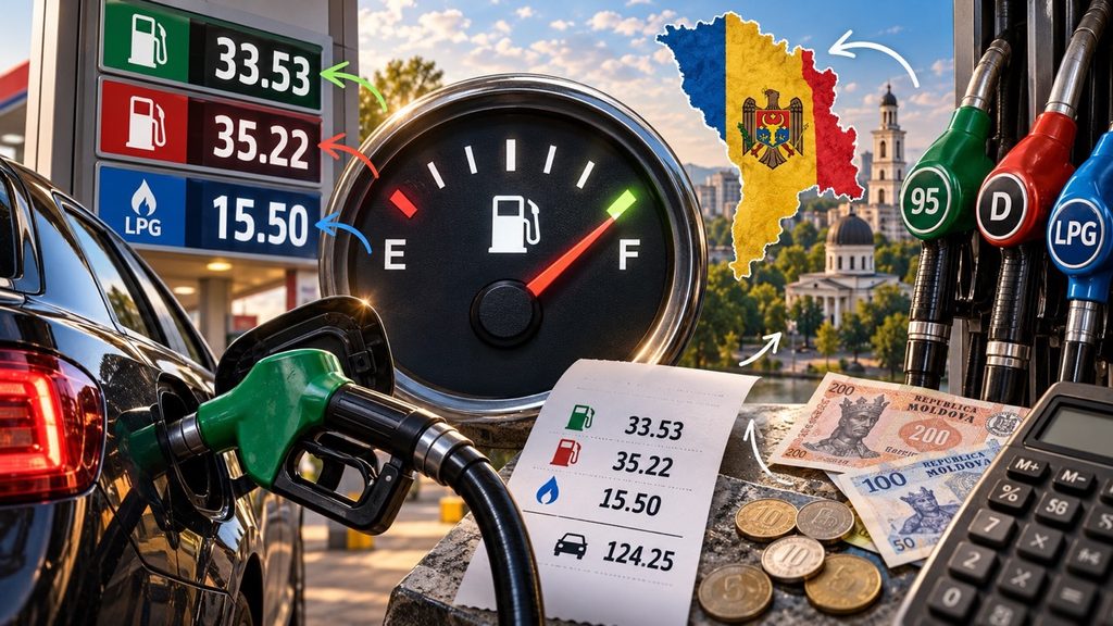 Сколько стоят бензин, дизель и газ в Молдове 17–19 октября 2026 года и во сколько обойдётся полный бак