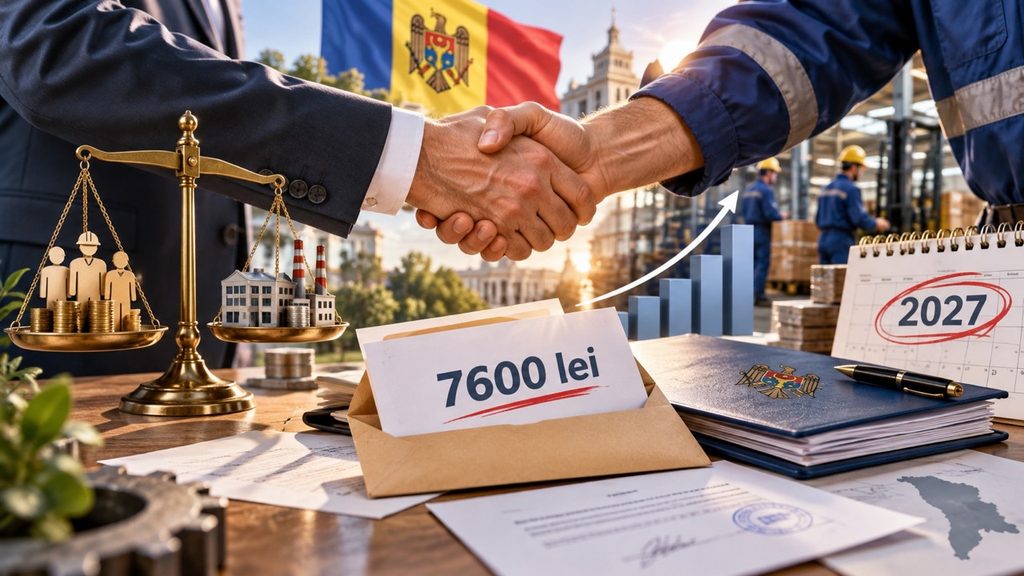 Минимальная зарплата 7600 леев с 2027 в Молдове: кто получит прибавку и о чём договорились профсоюзы