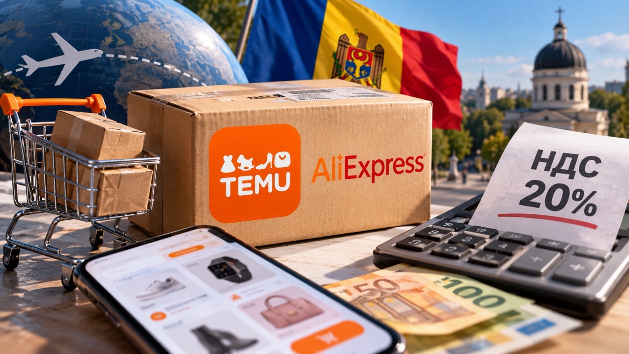 Посылки Temu и AliExpress в Молдове с 1 ноября 2026: НДС 20%, доплата на заказы до 150 евро, сбор 12 леев с января 2027 и способы оплаты.