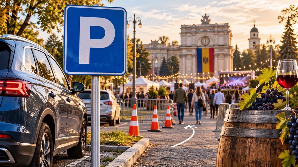 Где оставить машину возле Дня вина в Кишинёве: какие парковки находятся вне перекрытого центра