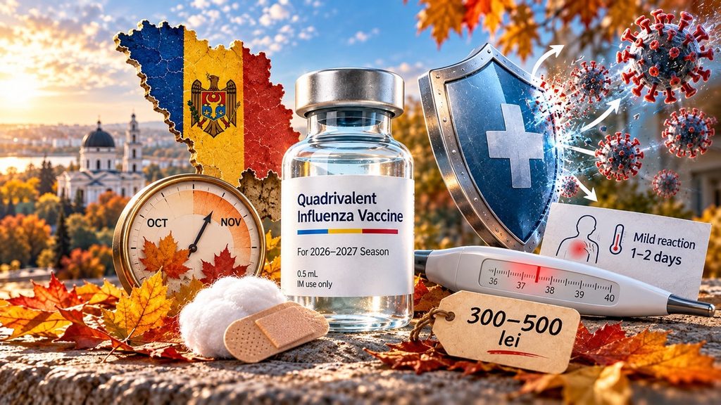 Прививка от гриппа в Молдове осенью 2026: где сделать бесплатно, цена и побочные эффекты