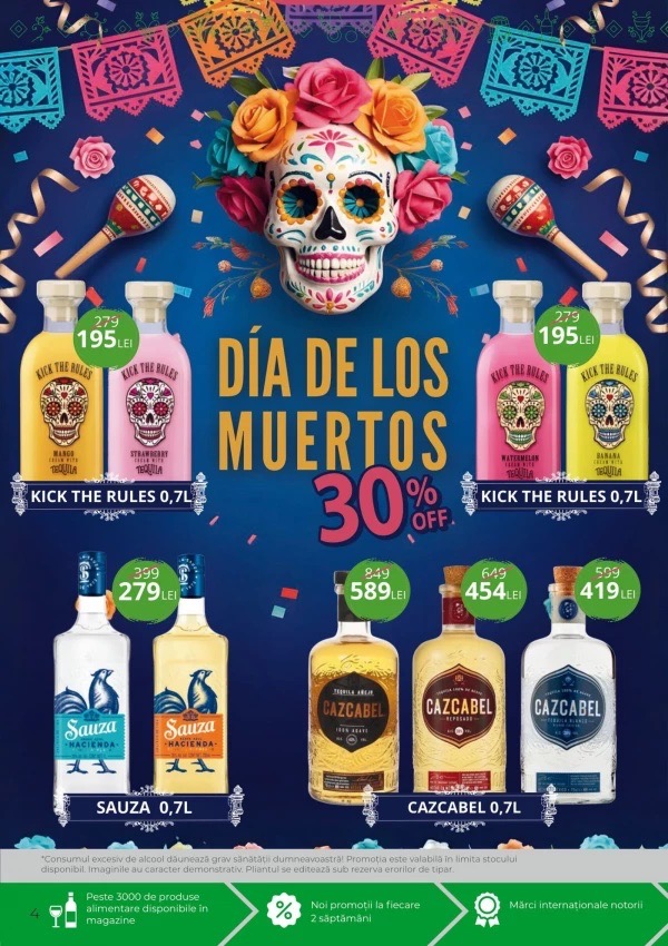 Скидки до 48% в AlcoMarket с 22 октября по 4 ноября 2026 года по акции Día de los Muertos