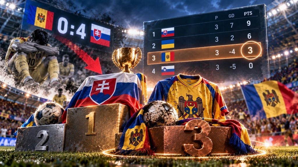 Турнирная таблица Лиги наций 2026: какое место занимает Молдова после поражения от Словакии 0:4